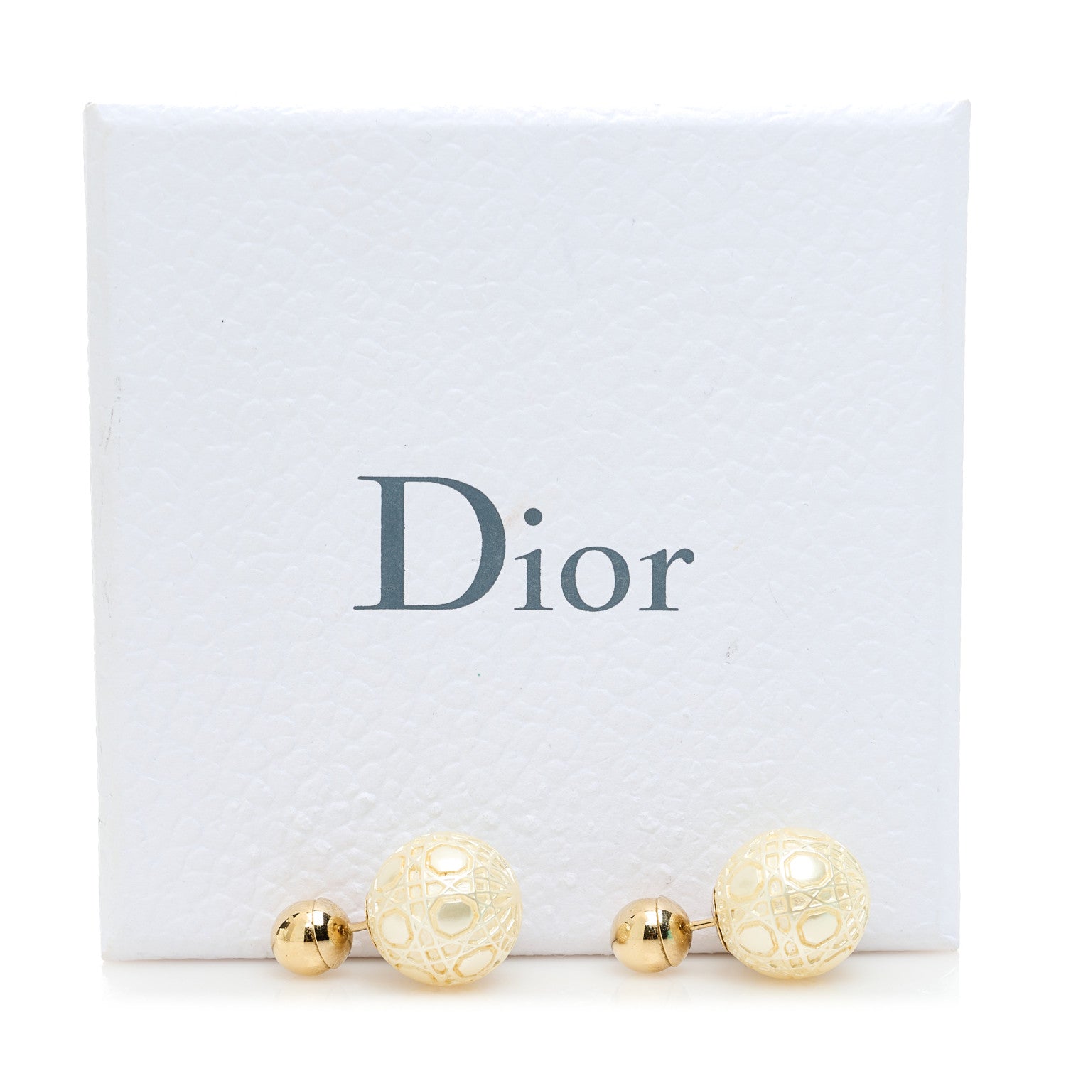 Christian Dior Pearl Cannage Tribales Earrings White Gold 4 of 4