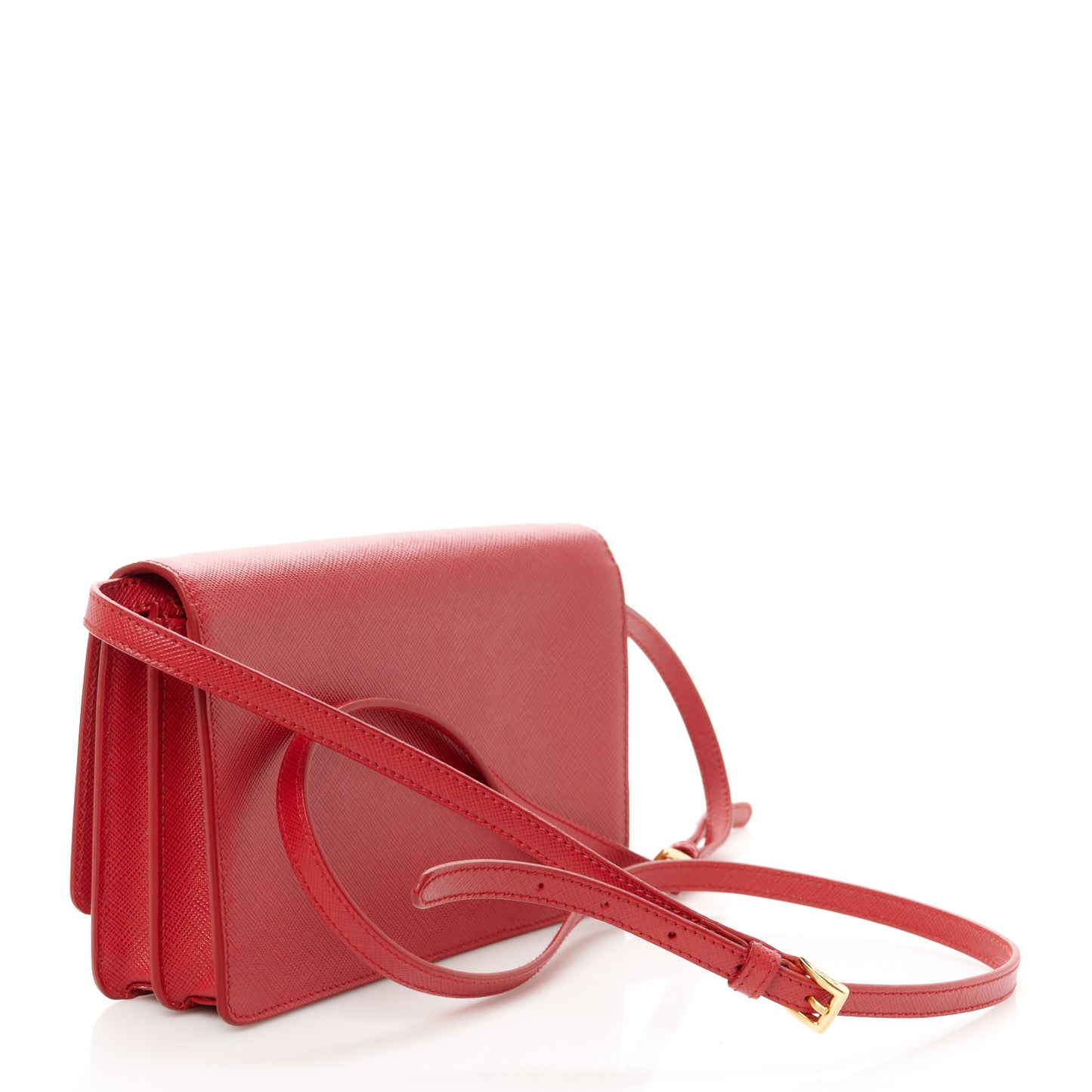 Saffiano Fiocco Bow Flap Wallet Rosso