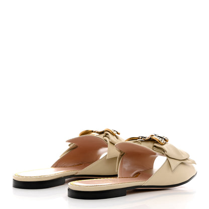 Gucci Nappa Queen Margaret Flat Slide Sandals 38 Vintage White 4 of 11