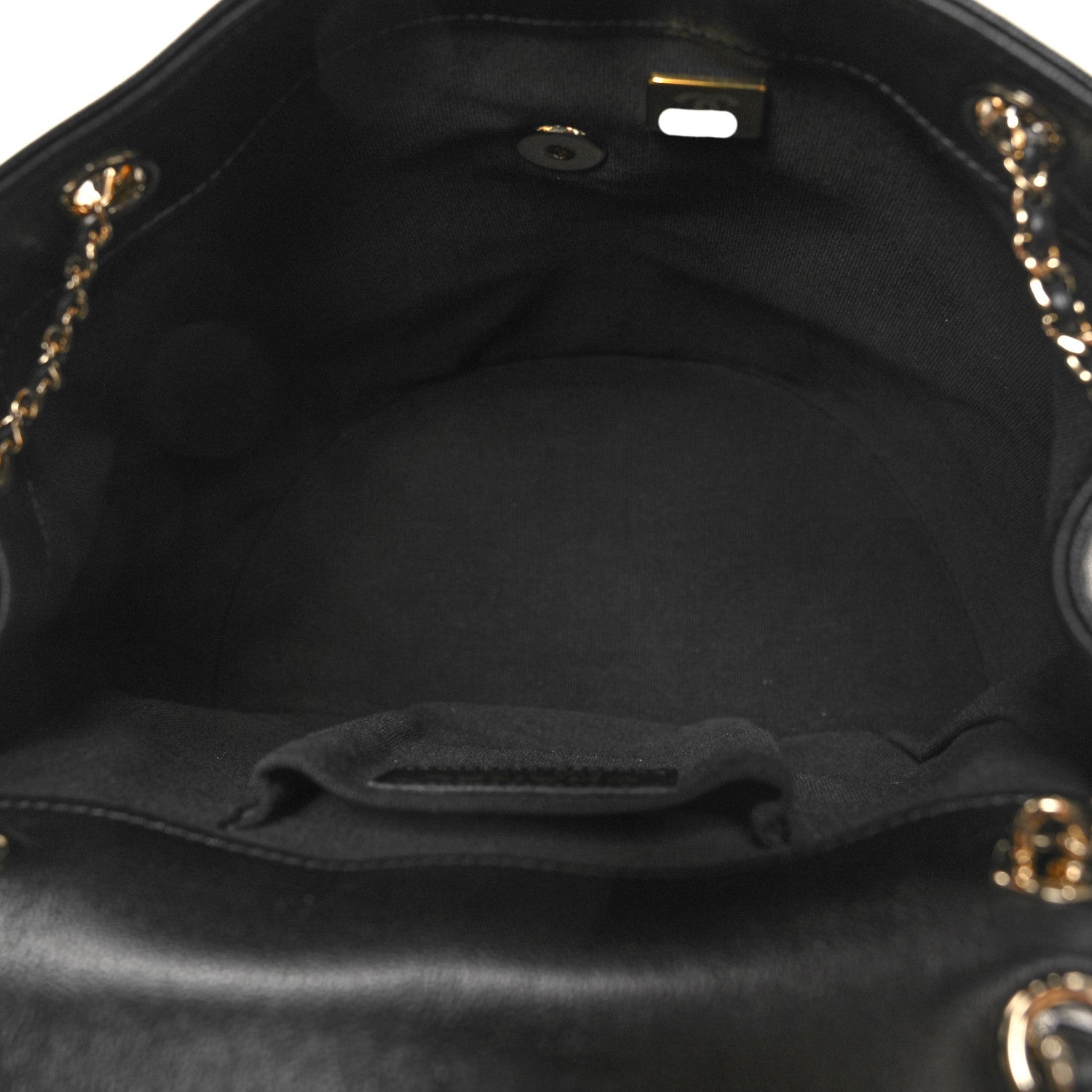 Chanel Calfskin Quilted Large Duma Pockets Drawstring Backpack Black 5 of 10