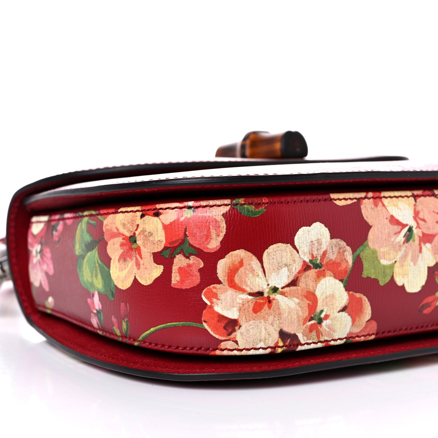 Gucci Shangai Calfskin Blooms Print Small Classic Bamboo Top Handle Bag Romantic Ceries Multicolor 9 of 10