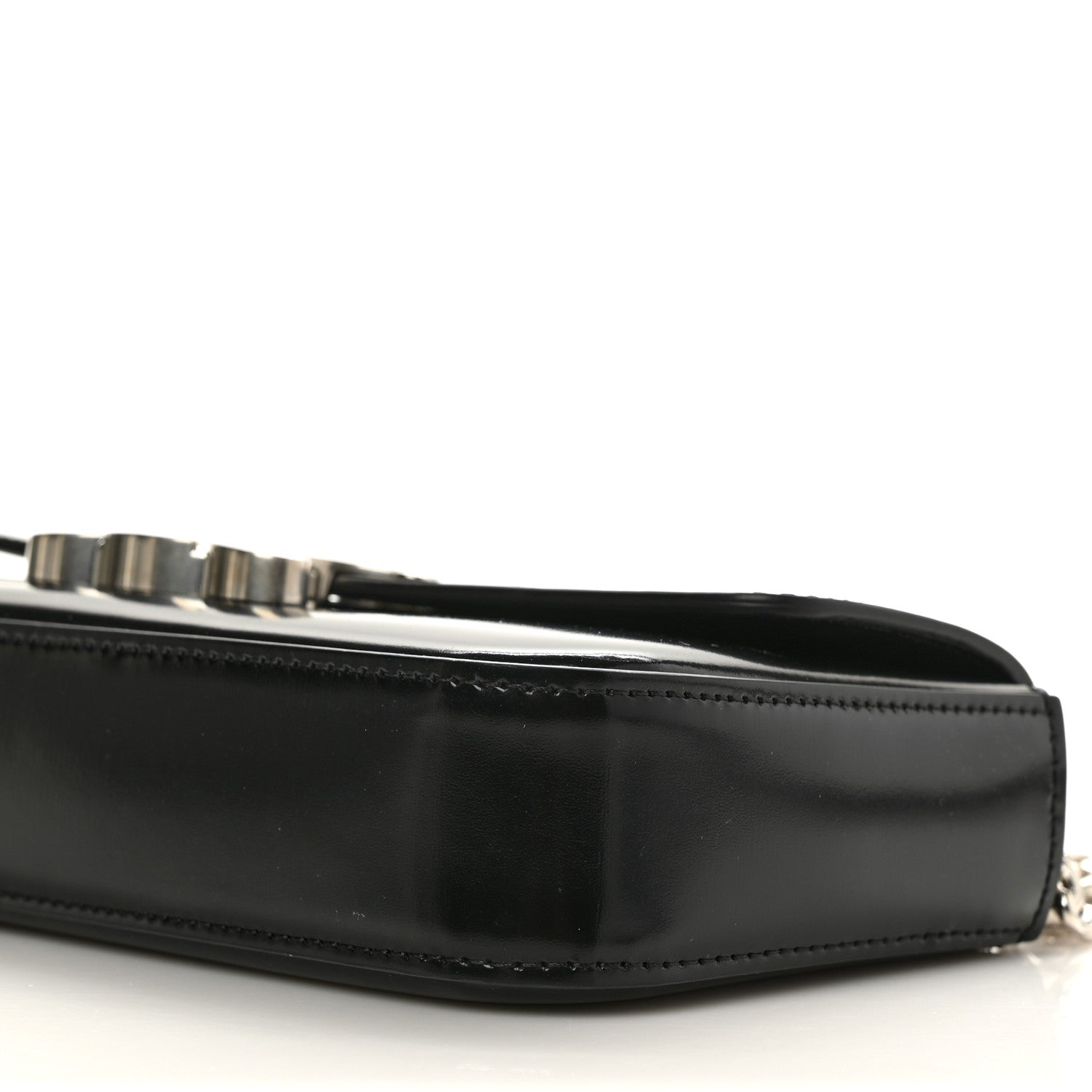 Celine Shiny Calfskin Triomphe Chain Shoulder Bag Black 8 of 8