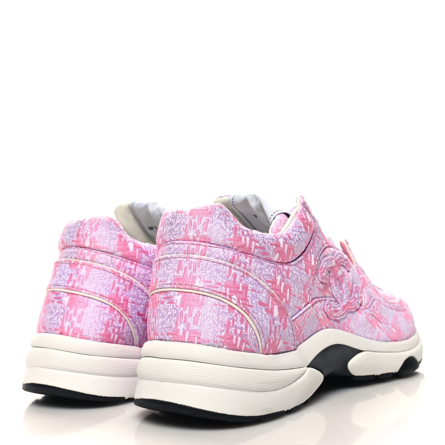 Chanel Tweed CC Sneakers 39 Pink 5 of 8
