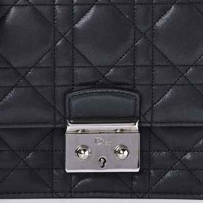 Christian Dior Metallic Calfskin Cannage Miss Dior Promenade Pouch Black 7 of 8