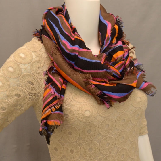 Louis Vuitton Silk Wool Zebra Shawl 8 of 9