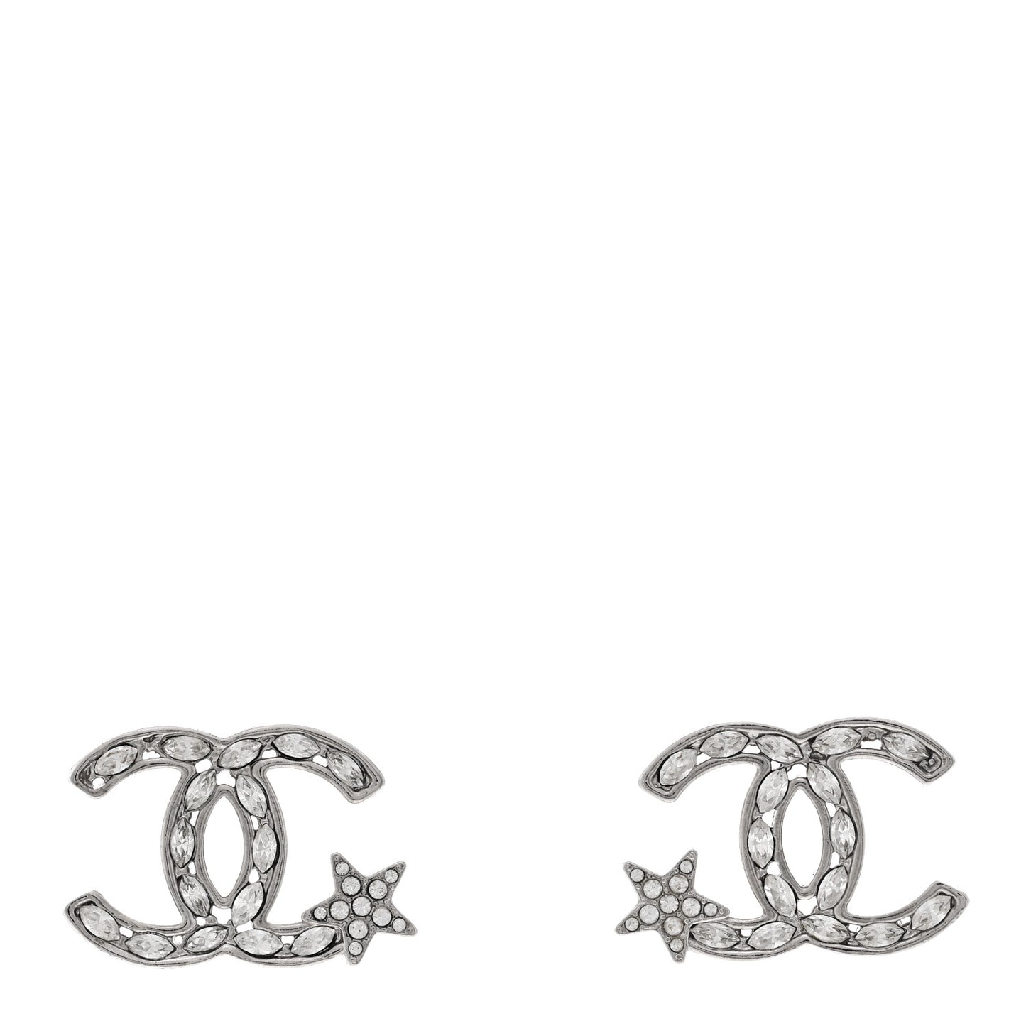 Crystal CC Starfall Earrings Silver