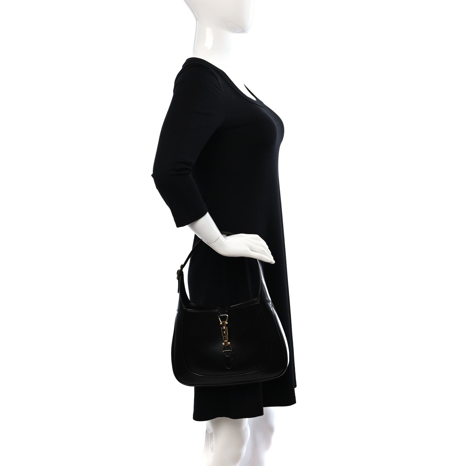 Gucci Boarded Dyana Lux Calfskin Small Jackie 1961 Hobo Black 2 of 8