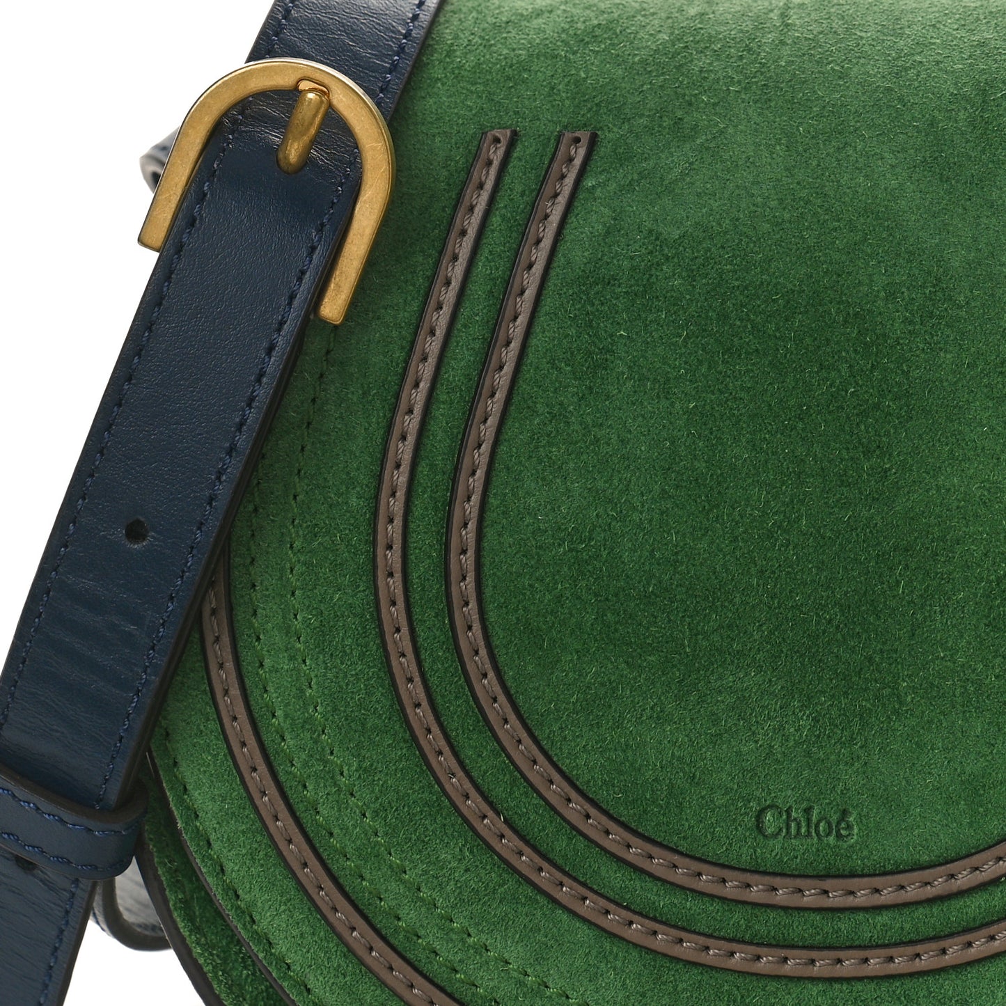 Suede Calfskin Small Marcie Saddle Bag Bright Green