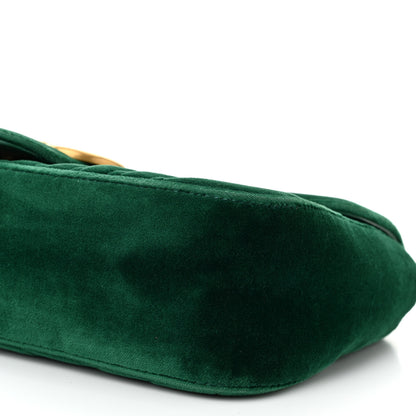 Gucci Velvet Matelasse Small GG Marmont Shoulder Bag Emerald 10 of 10