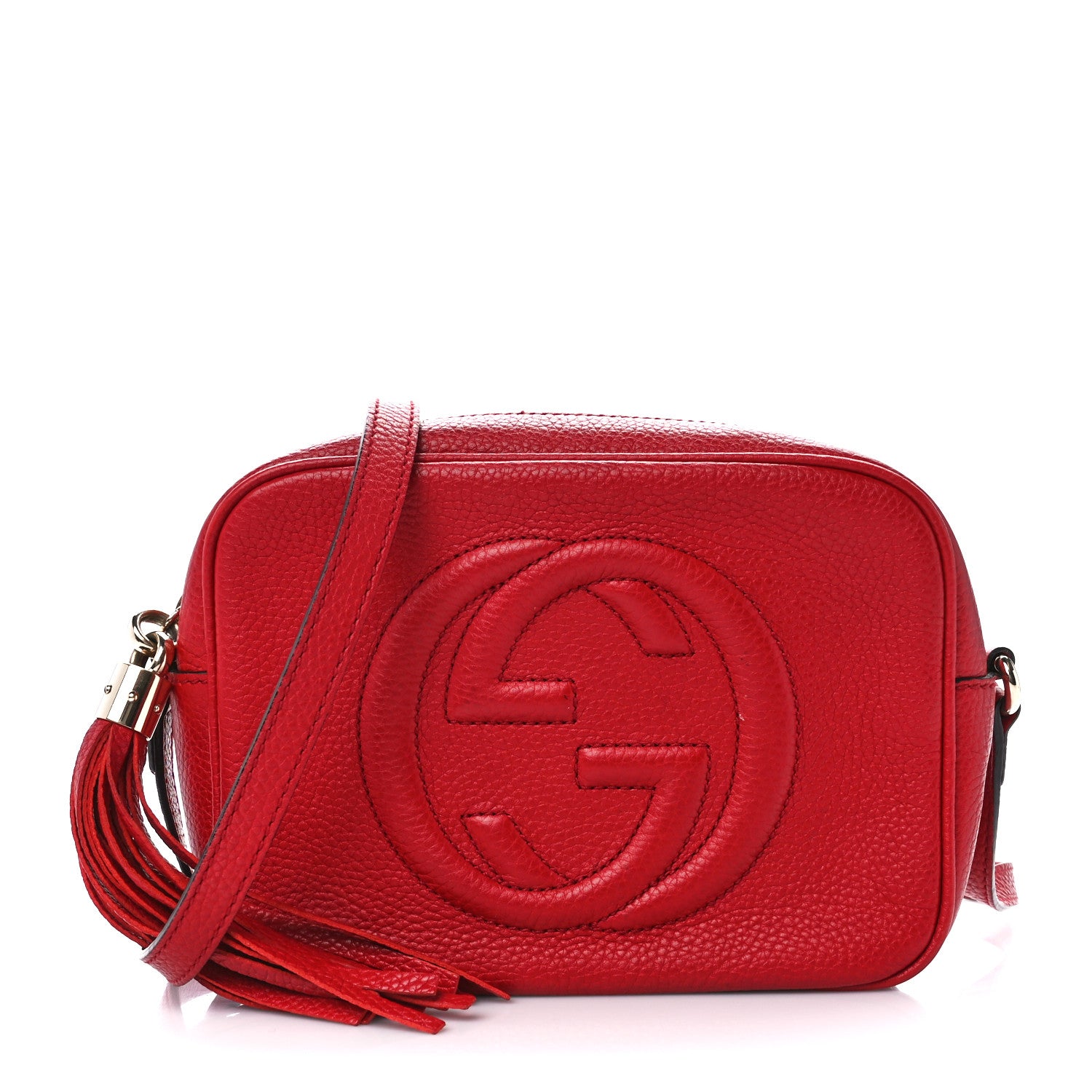 Gucci Pebbled Calfskin Small Soho Disco Bag Tabasco Red 1 of 12