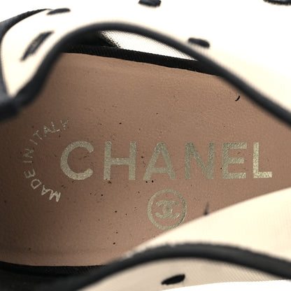 Chanel Mesh Grosgrain Bow Peep Toe Booties 39 Black 8 of 9