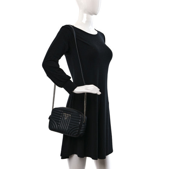 Prada Soft Calfskin Diagramme Camera Bag Black 2 of 10