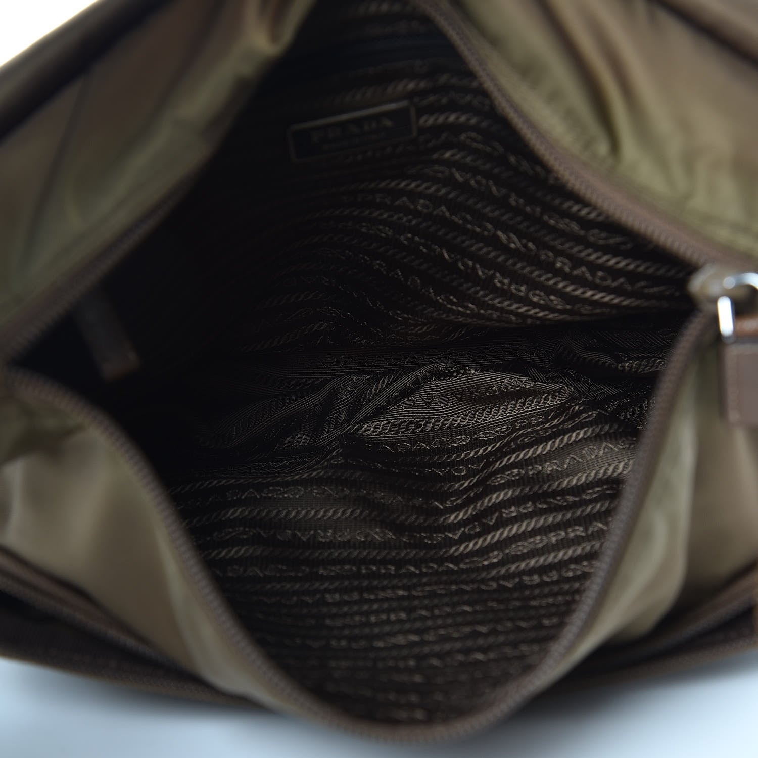 Prada Tessuto Nylon Saffiano Vela Messenger Bag Bruciato 7 of 8