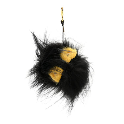 Fendi Fox Mink Rabbit Fur Vitello Flamingo Grimmy Monster Bag Bug Charm Black Giallo 1 of 4
