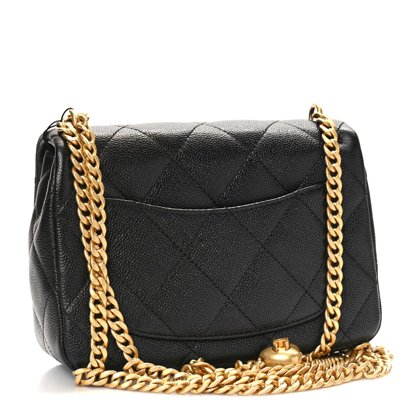 Caviar Quilted Mini Sweetheart Flap Black