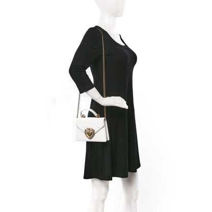 Dolce & Gabbana Smooth Calfskin Small Devotion Envelope Top Handle Bag White 2 of 17
