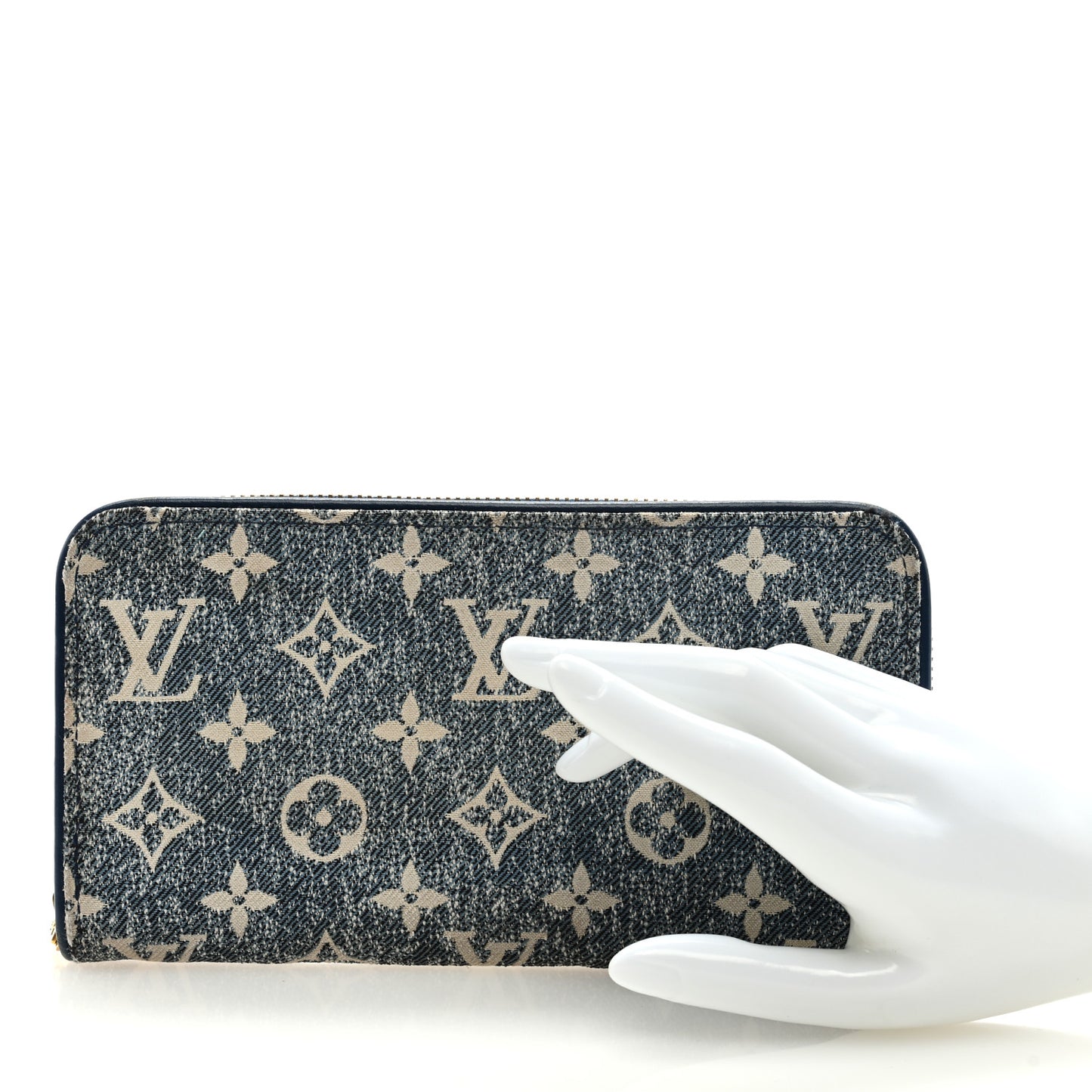 Monogram Denim Zippy Wallet NM Blue