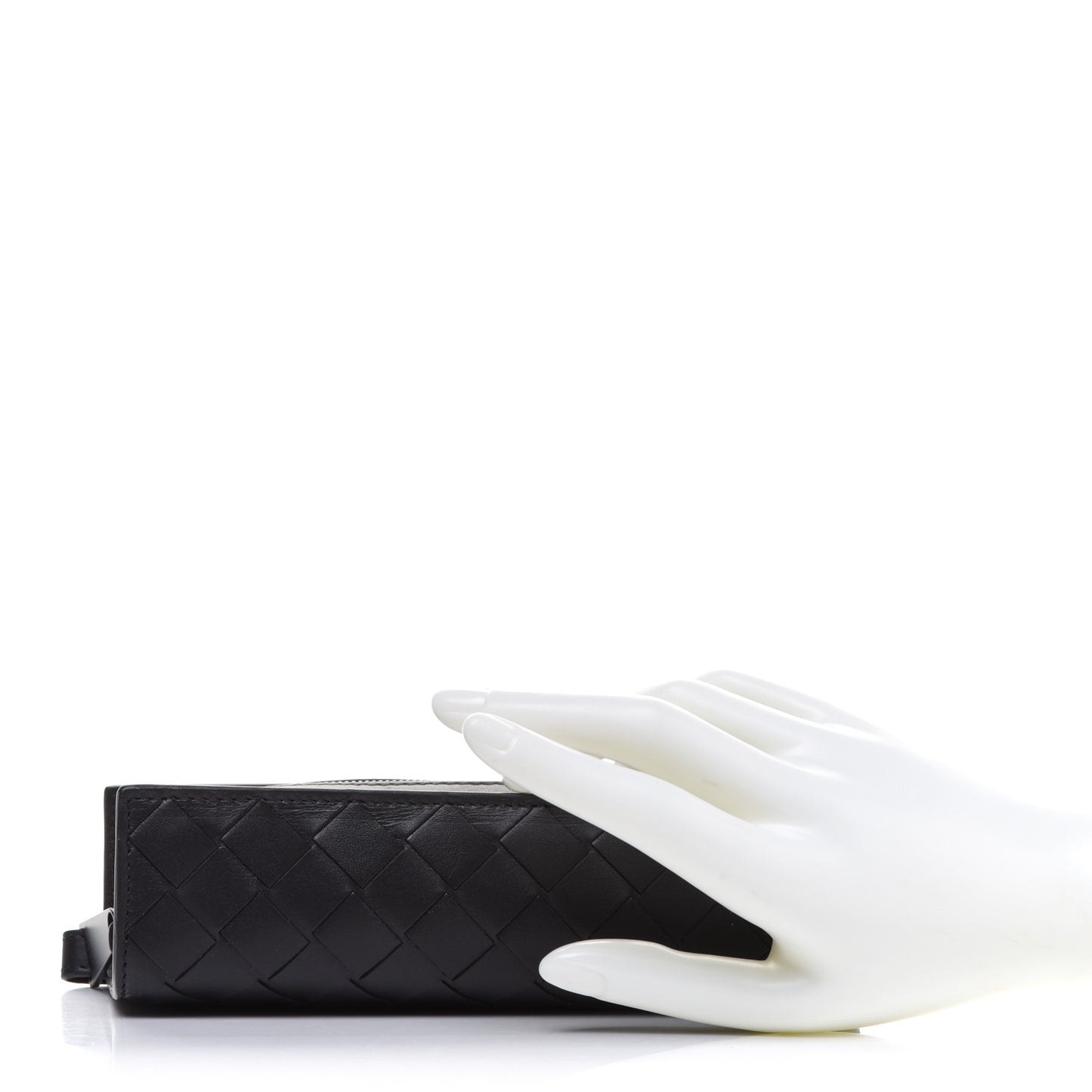 Nappa Maxi Intreccio Wristlet Pouch Black