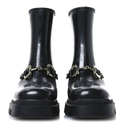 Gucci Rubber Womens Horsebit Ankle Boots 41 Black 3 of 8