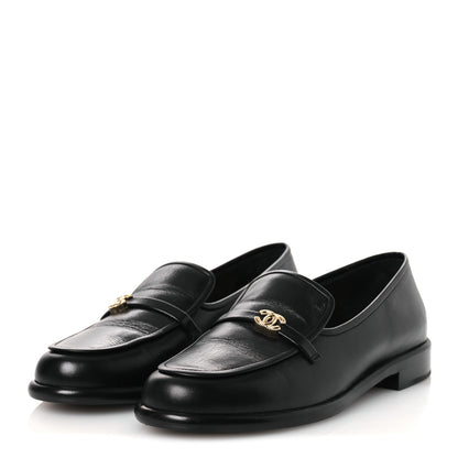 Chanel Shiny Calfskin CC Moccasins 41 Black 4 of 12