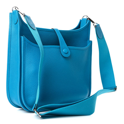 Hermes Taurillon Clemence Evelyne III PM Bleu Frida 3 of 10