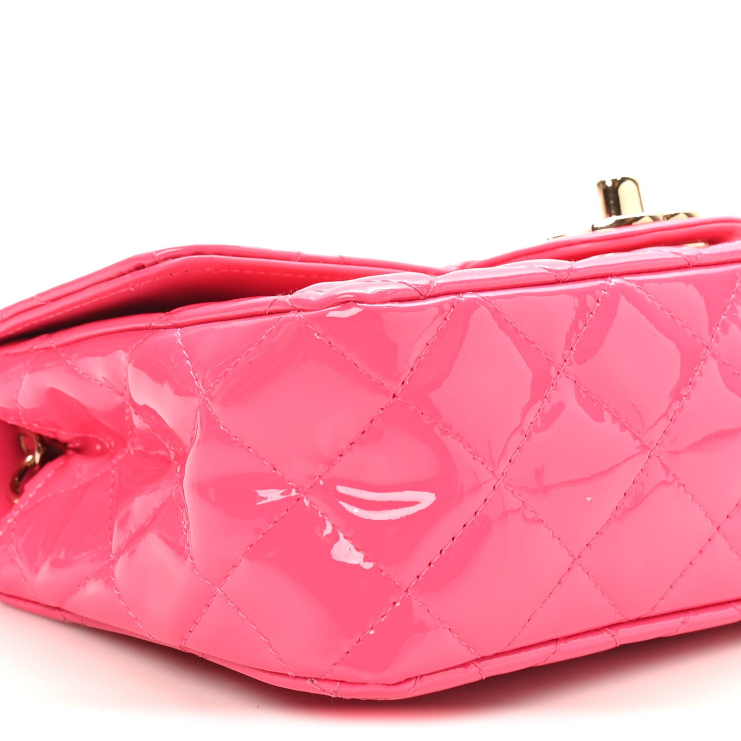 Chanel Patent Calfskin Quilted Mini Rectangular Flap Pink 9 of 10