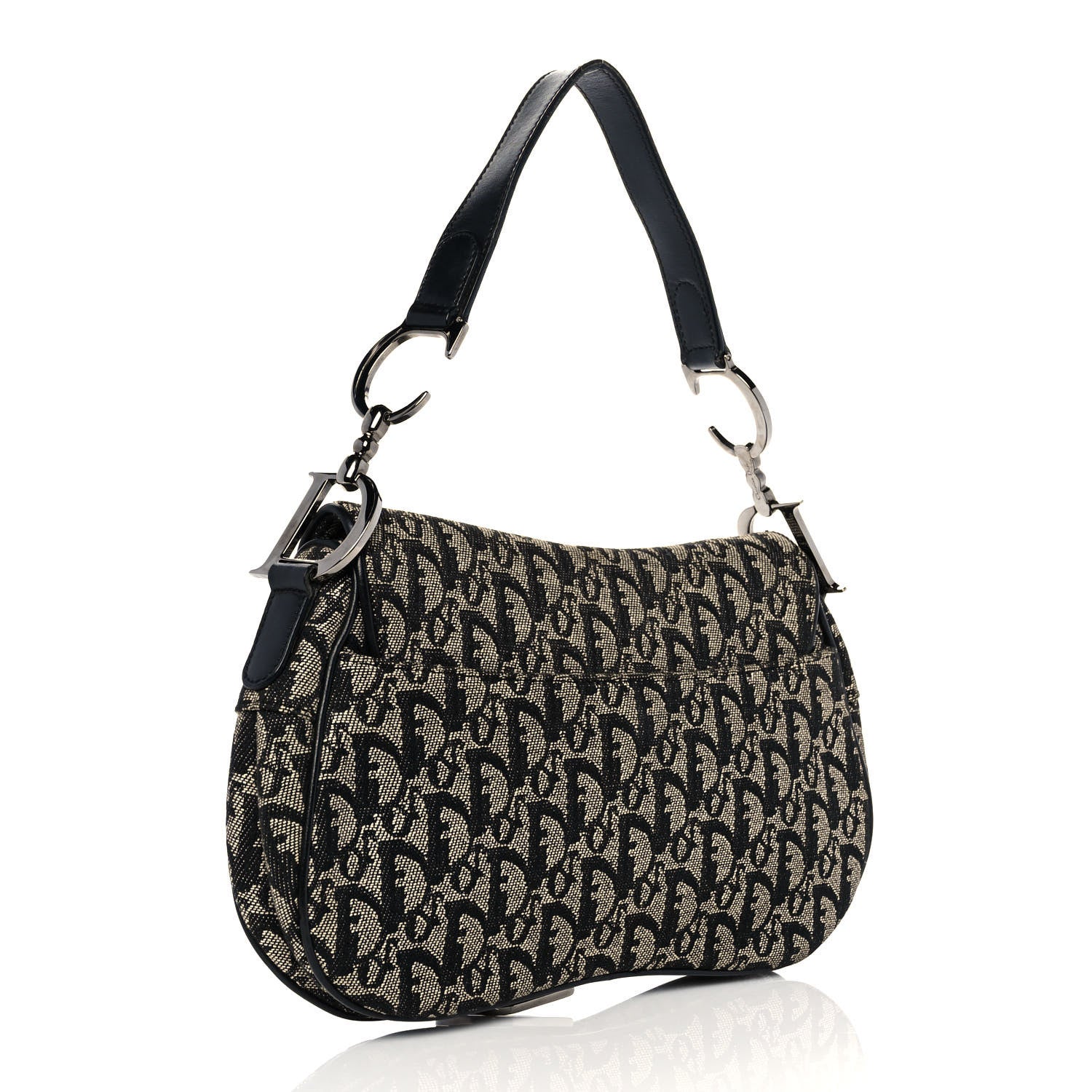 Christian Dior Monogram Double Saddle Bag Black 2 of 10