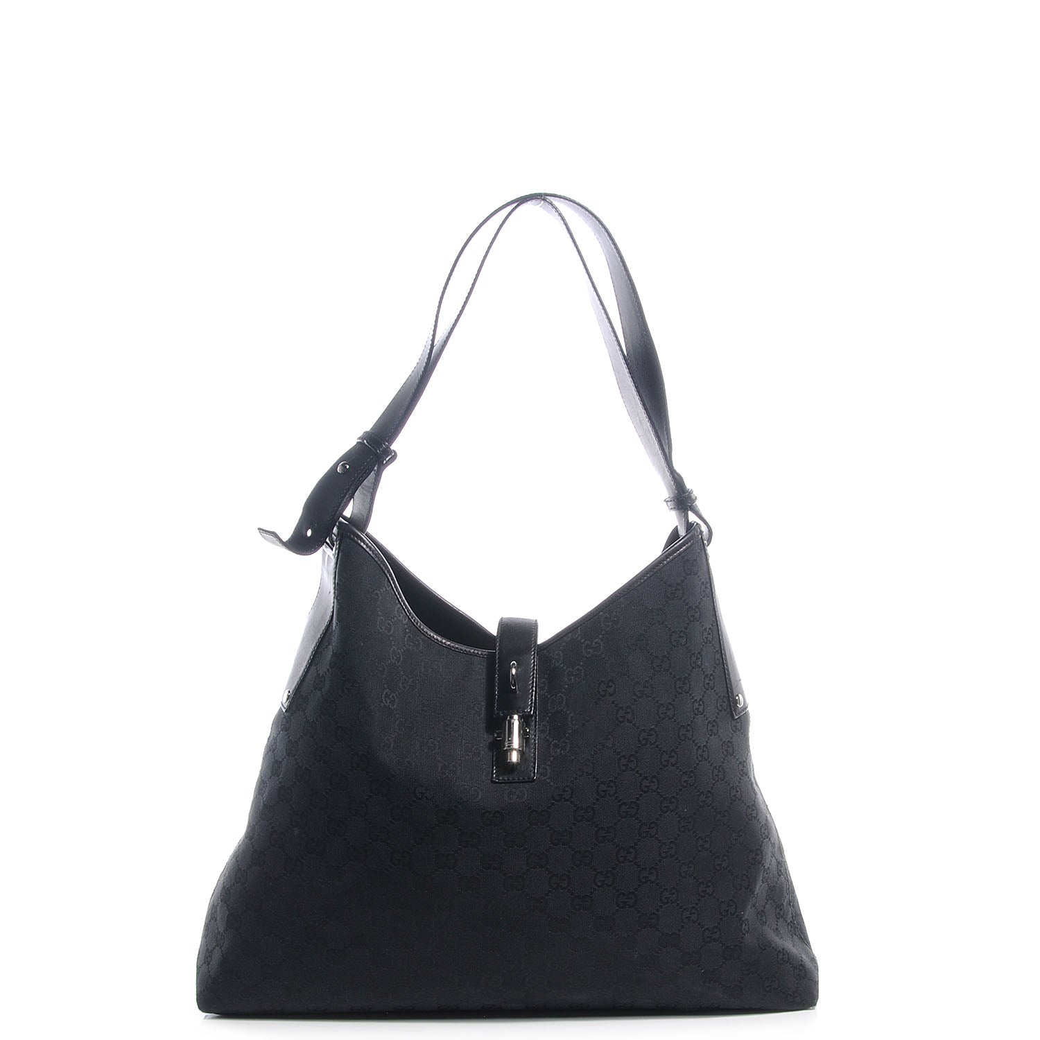 Gucci Monogram Large Shoulder Bag Black 1 of 7