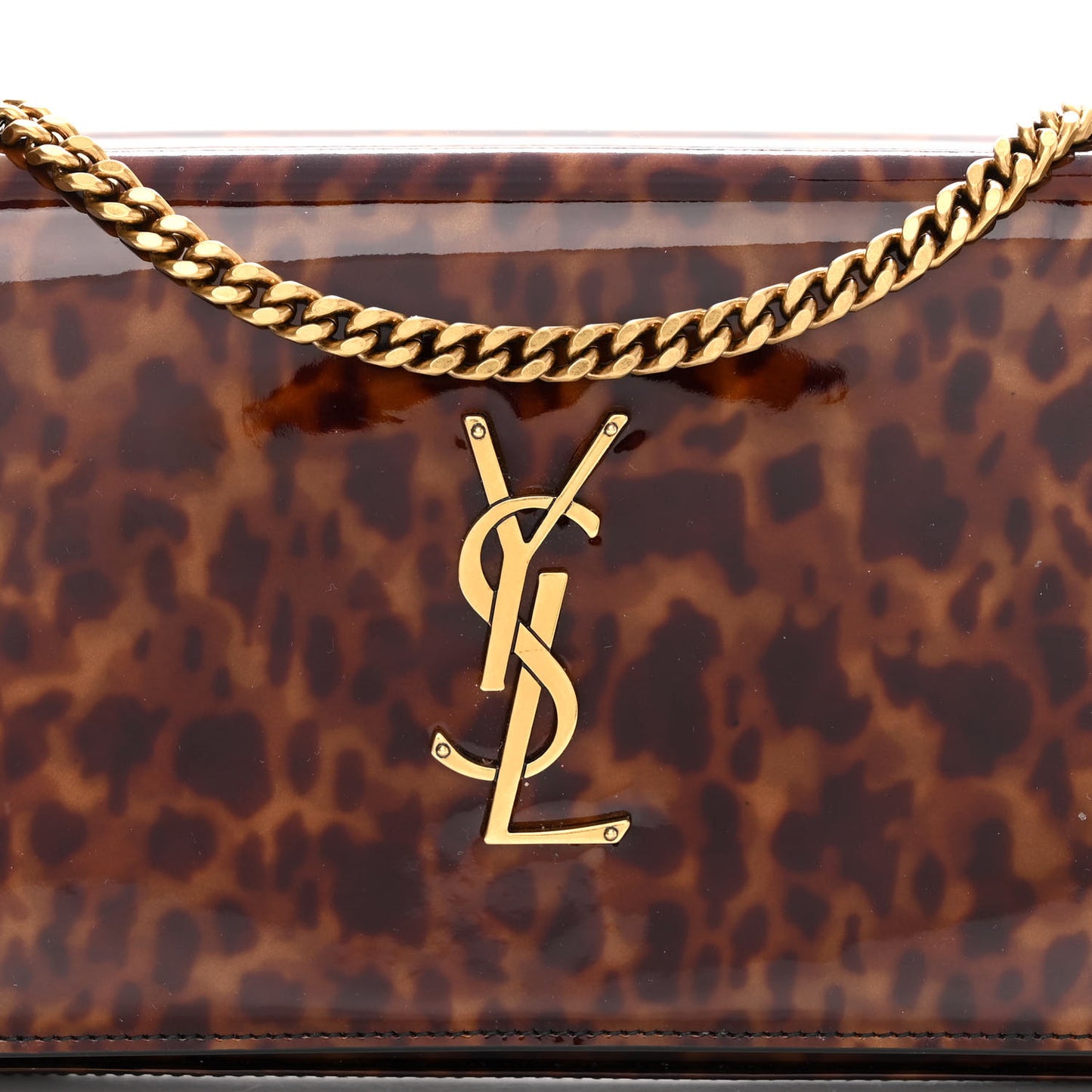 Patent Monogram Chain Wallet Tortoiseshell