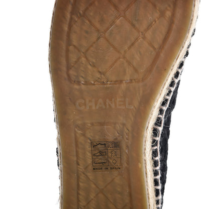 Chanel Lace Patent CC Espadrilles 39 Black 6 of 8