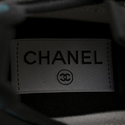 Chanel Fabric Suede CC Sneakers 37 White Light Grey Pink 7 of 9