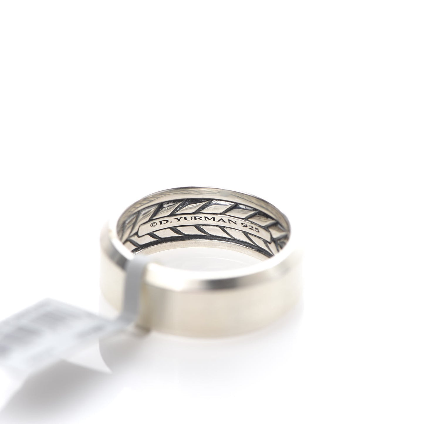 Sterling Silver 8.5mm Beveled Edge Band Ring 61 9.5