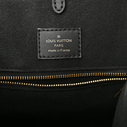 Louis Vuitton Calfskin Monogram Fold Tote MM Black Wine Cream 6 of 10