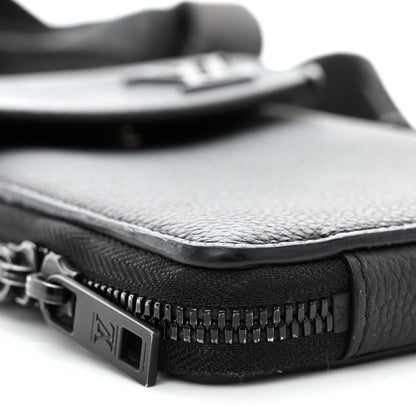 Louis Vuitton Grained Calfskin Aerogram Phone Pouch Black 9 of 11