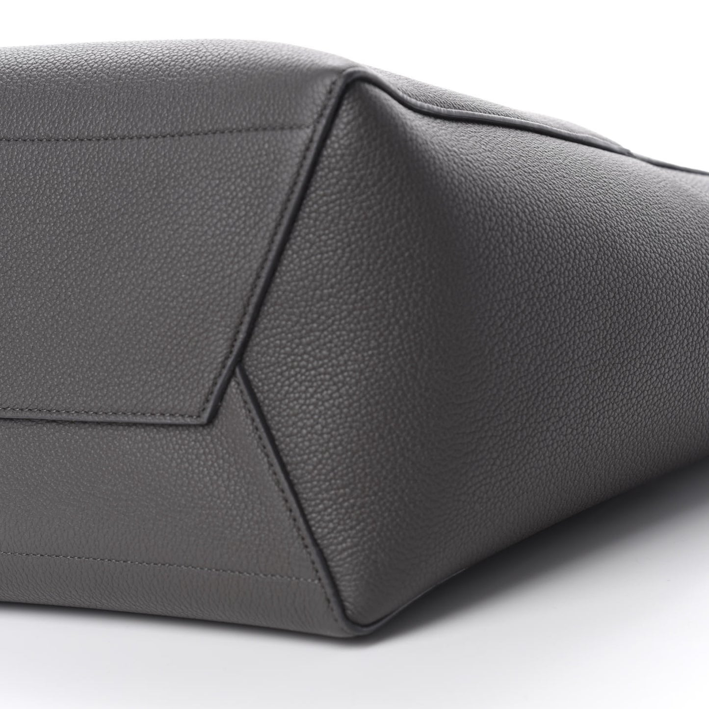 Soft Grained Calfskin Sangle Bucket Bag Grey