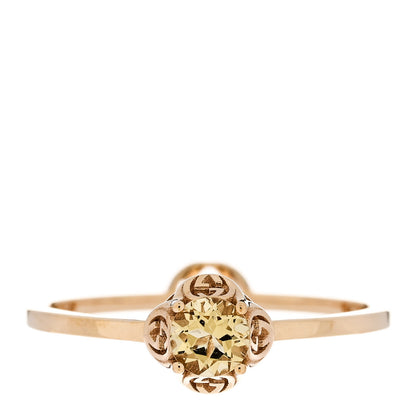 Gucci 18K Yellow Gold Beryl Interlocking G Ring 53 6.25 1 of 5