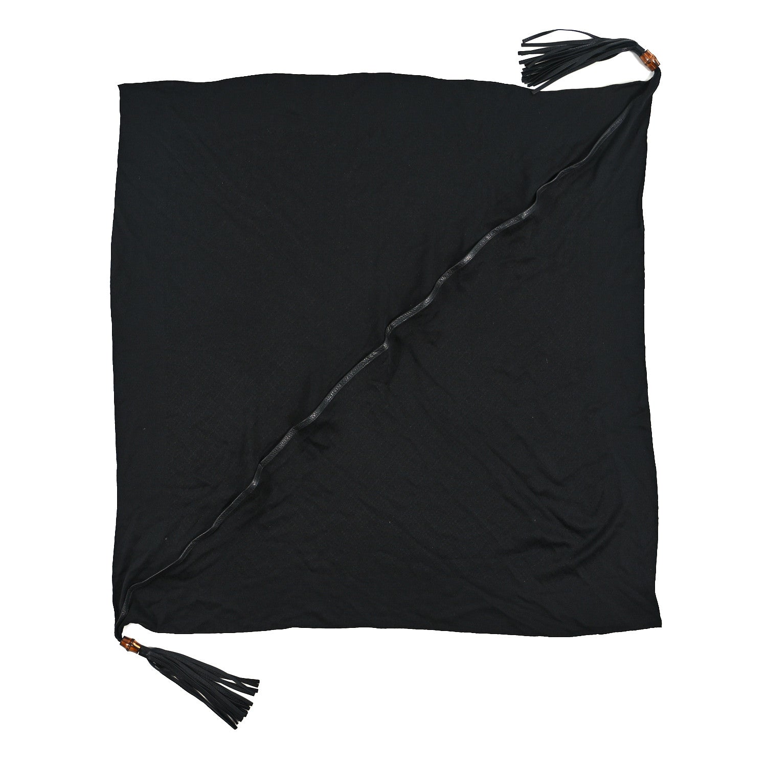 Gucci GUCC Tassel Triangle Scarf Black 1 of 3