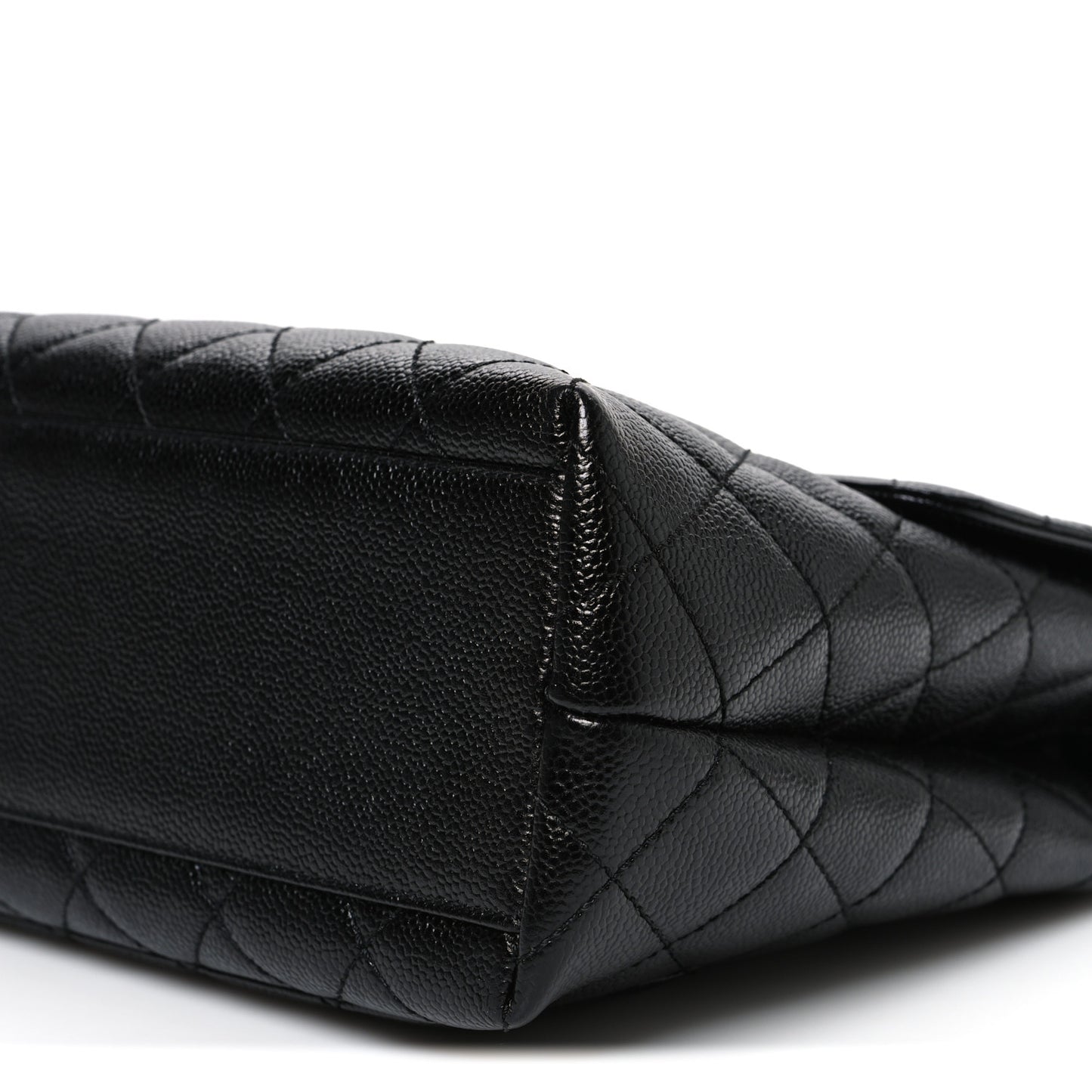 Caviar Quilted Jumbo Kelly Flap Black