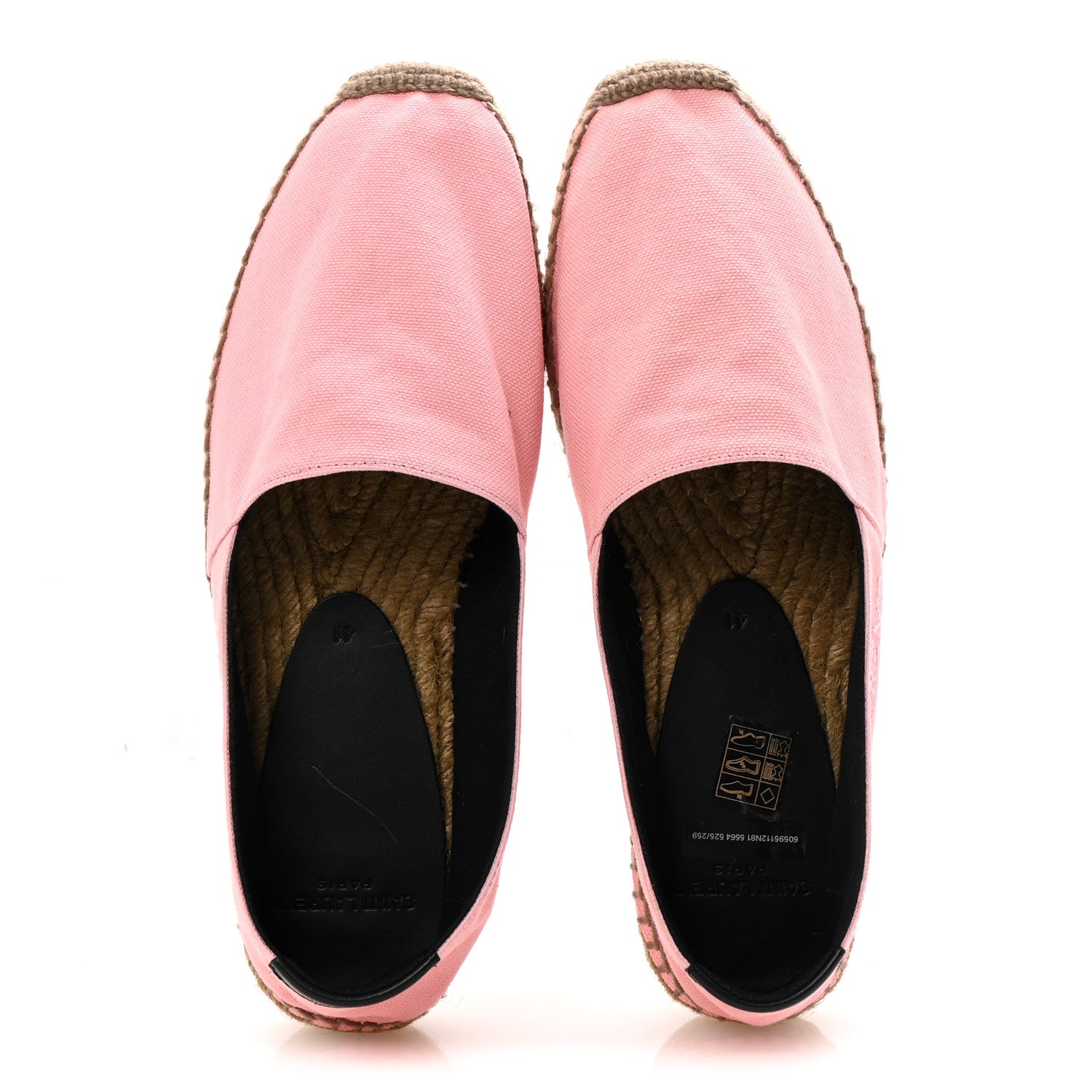 Saint Laurent Canvas Elba Light Logo Embroidered Espadrilles 41 Pink 2 of 10