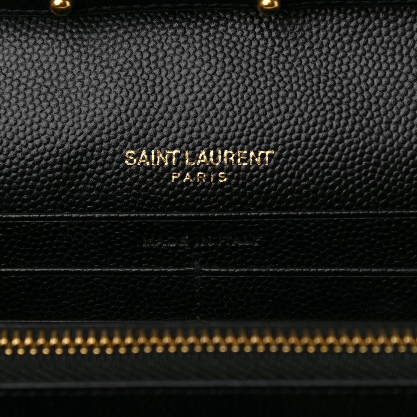Grain De Poudre Matelasse Chevron Monogram Chain Wallet Black