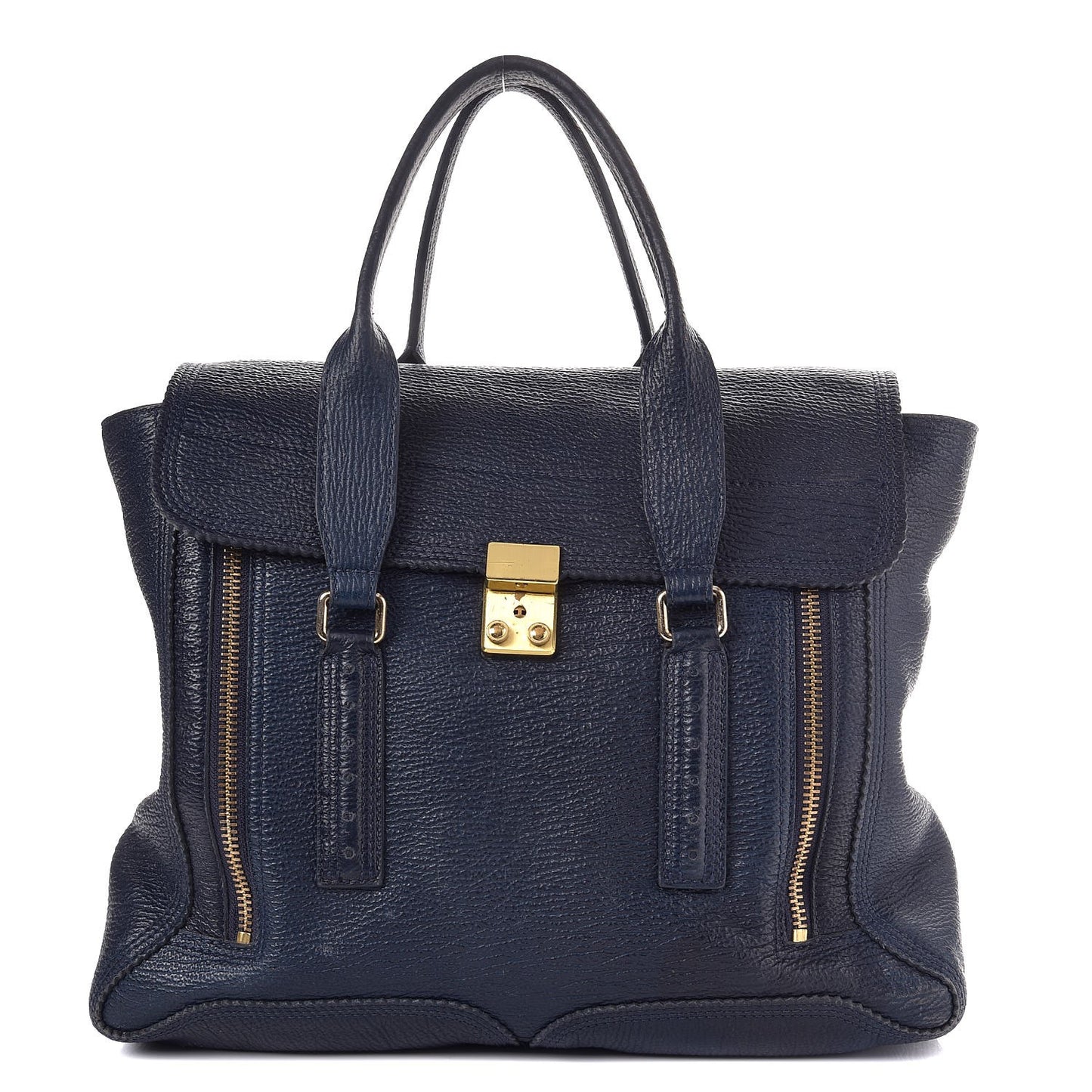3.1 Textured Calfskin Large Pashli Satchel Ink