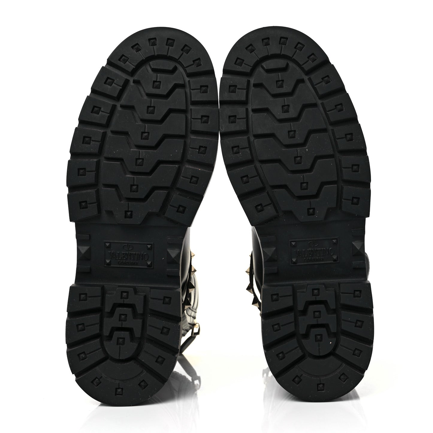 Calfskin Nylon Quilted Waterproof Rockstud Combat Boots 39 Black