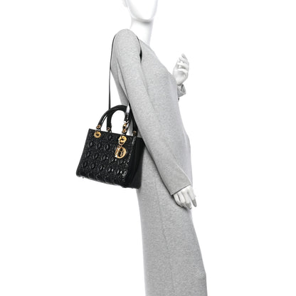 Christian Dior Patent Cannage Medium Lady Dior Black 2 of 11