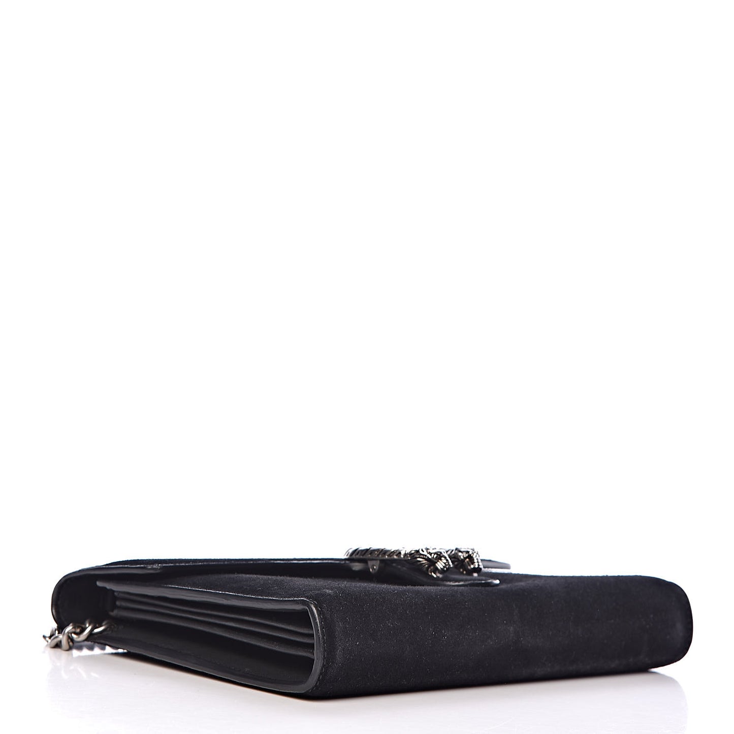 Suede Mini Dionysus Chain Wallet Black
