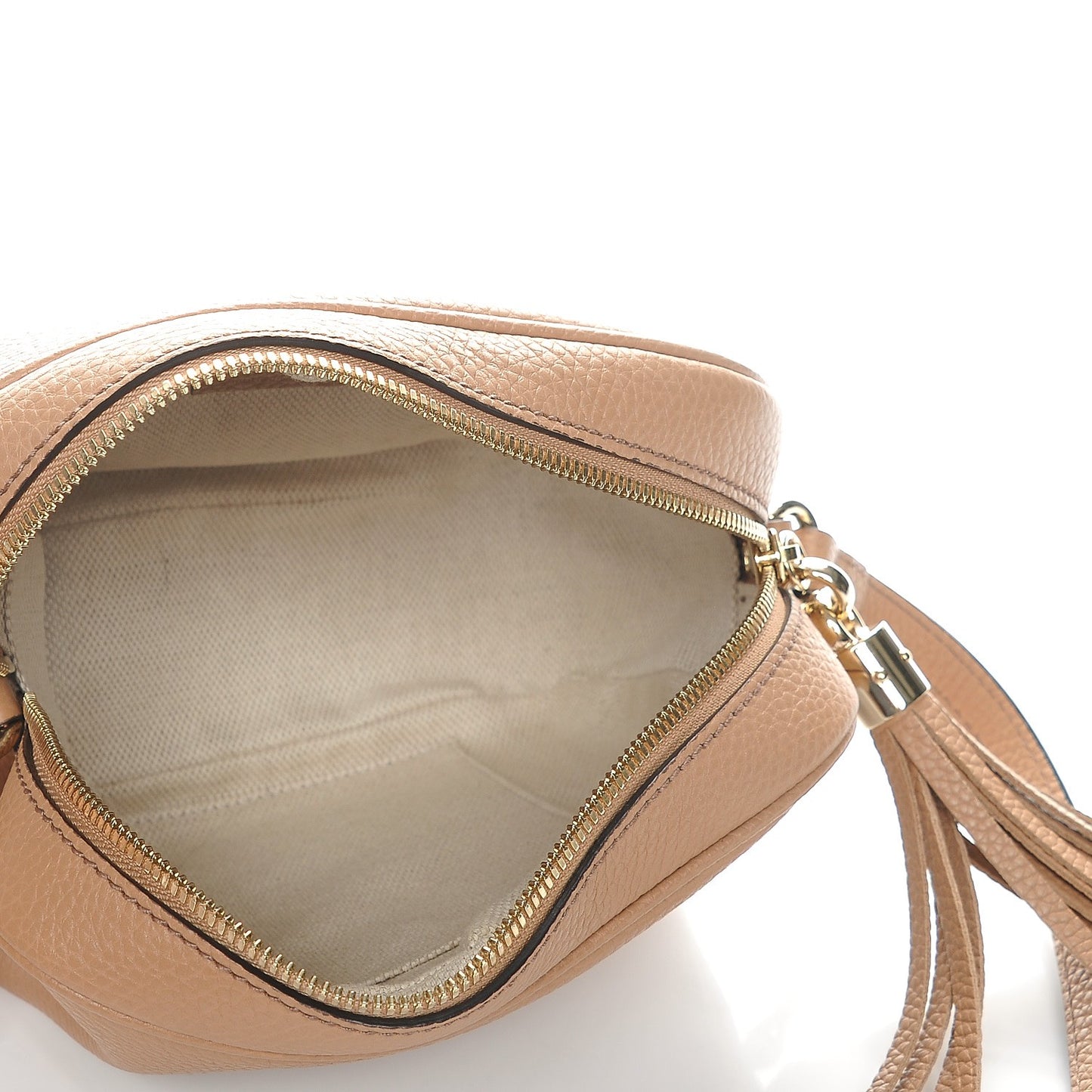 Pebbled Calfskin Small Soho Disco Bag Rose Beige