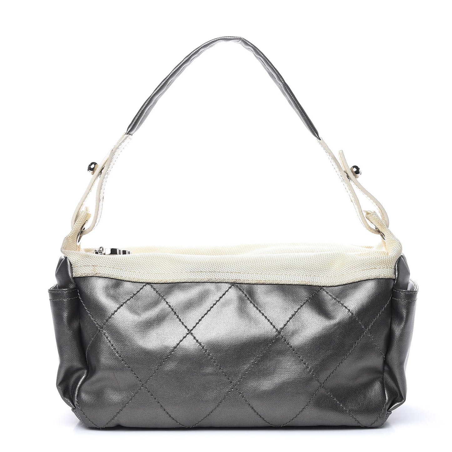 Coated Canvas Paris Biarritz Hobo Silver