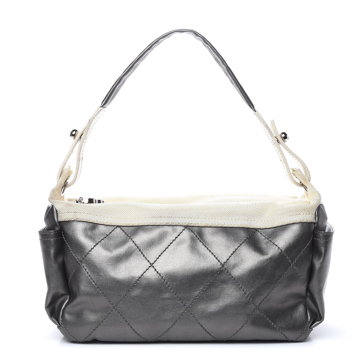 Chanel Coated Canvas Paris Biarritz Hobo Silver 1 of 18
