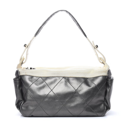 Chanel Coated Canvas Paris Biarritz Hobo Silver 1 of 18