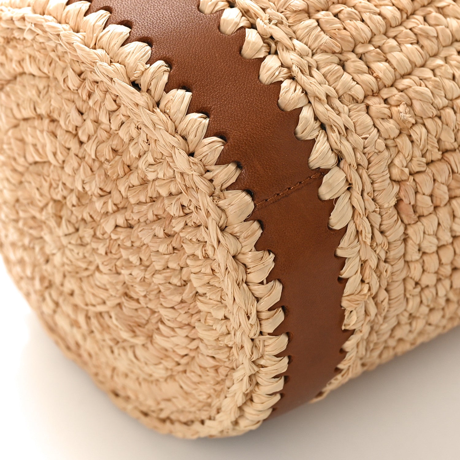 Saint Laurent Raffia Monogram Cassandre Small Cylindric Natural Brick 7 of 8