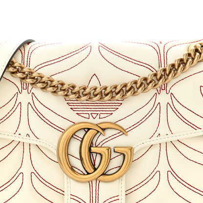 Gucci X ADIDAS Calfskin Matelasse Small GG Marmont Shoulder Bag Off White 7 of 9